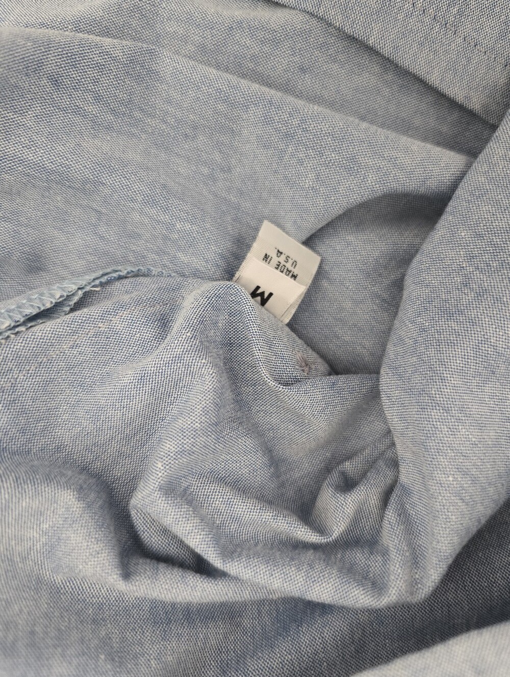 Vitamin Light Blue Minimilist Cotton Button Down Tie Sleeve Shirt Top M - Picture 8 of 9